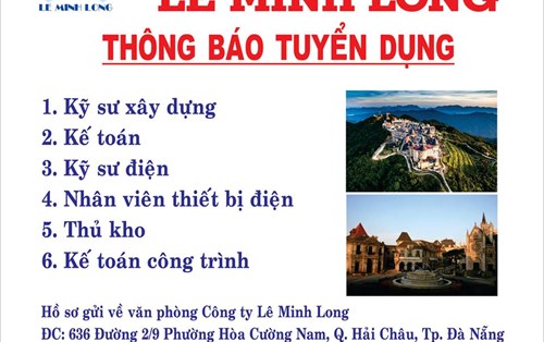 Công ty cổ phần Lê Minh Long tuyển dụng