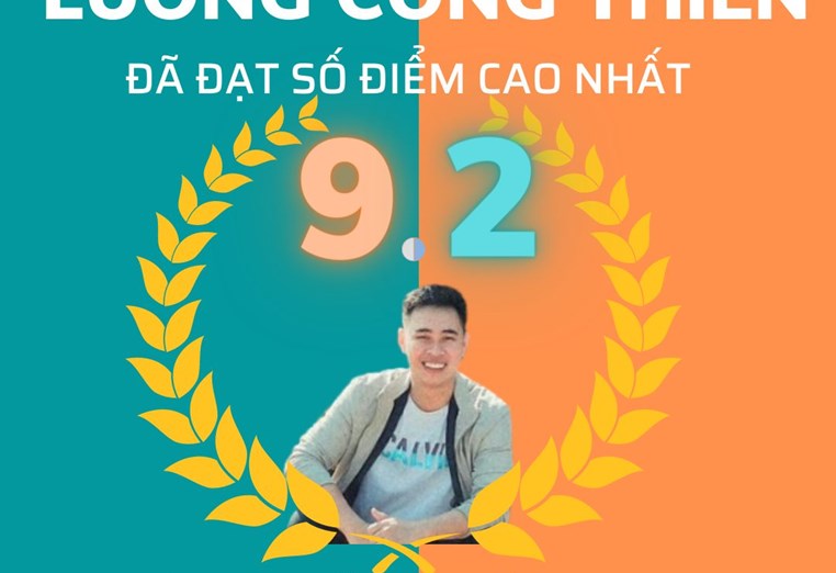 Vinh danh sinh viên: Lương Công Thiên, sinh viên có điểm số bảo vệ đồ án cao nhất 